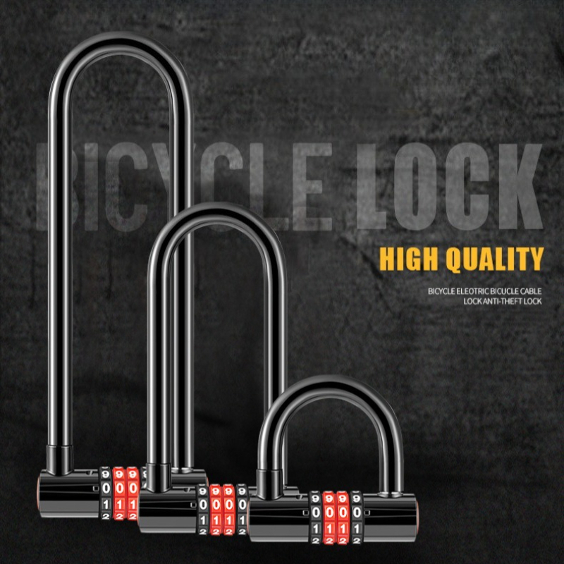 U Lock Heavy Duty - 185mm/173mm/50mm Verlengd U-vormig U-slot Anti-diefstal Combinatieslot