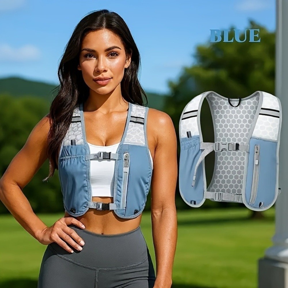 Reflective Vest Cycling - Waterdicht nylon hardloopvest met waterfleshouder, lichtgewicht,