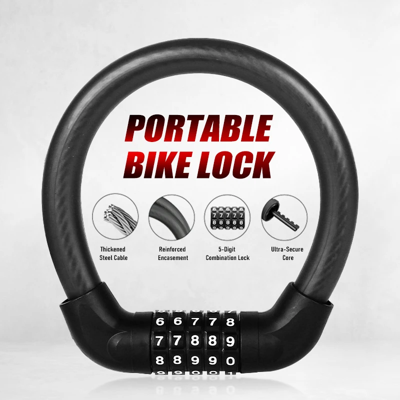 U Lock Heavy Duty - 5-cijferig combinatiefietsslot Heavy Duty anti-diefstal sleutelloos