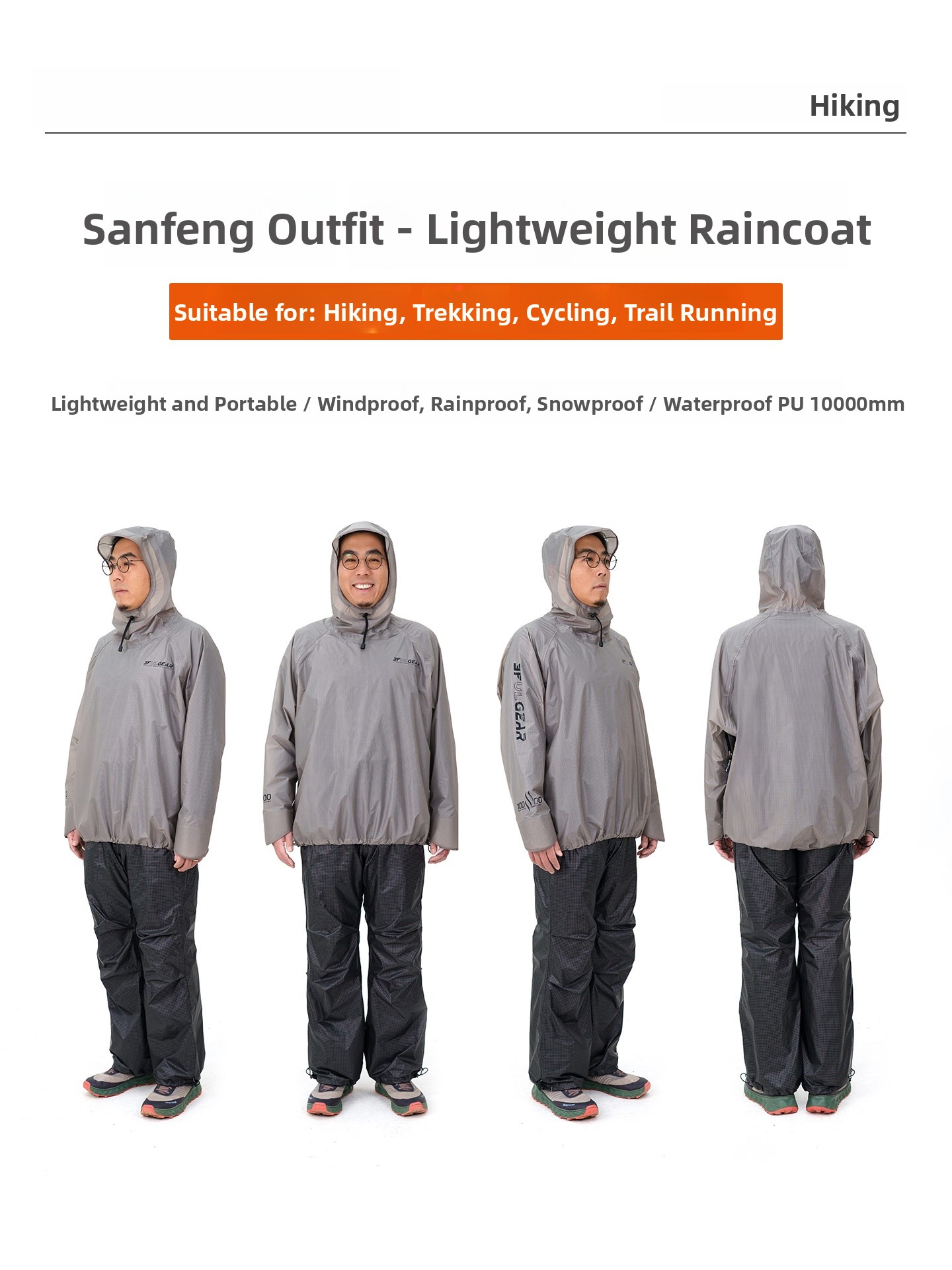Cycling Commute Pants - 3FULGEAR Lichtgewicht aparte regenjas en -broek