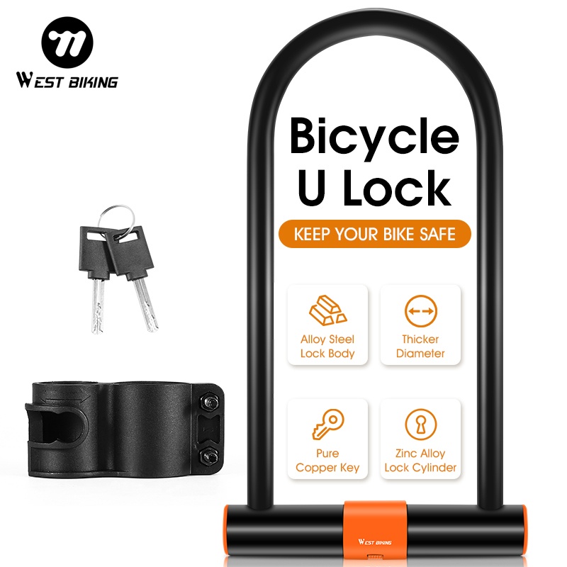 U Lock Heavy Duty - WEST BIKING Dubbele Opening U Fietslot